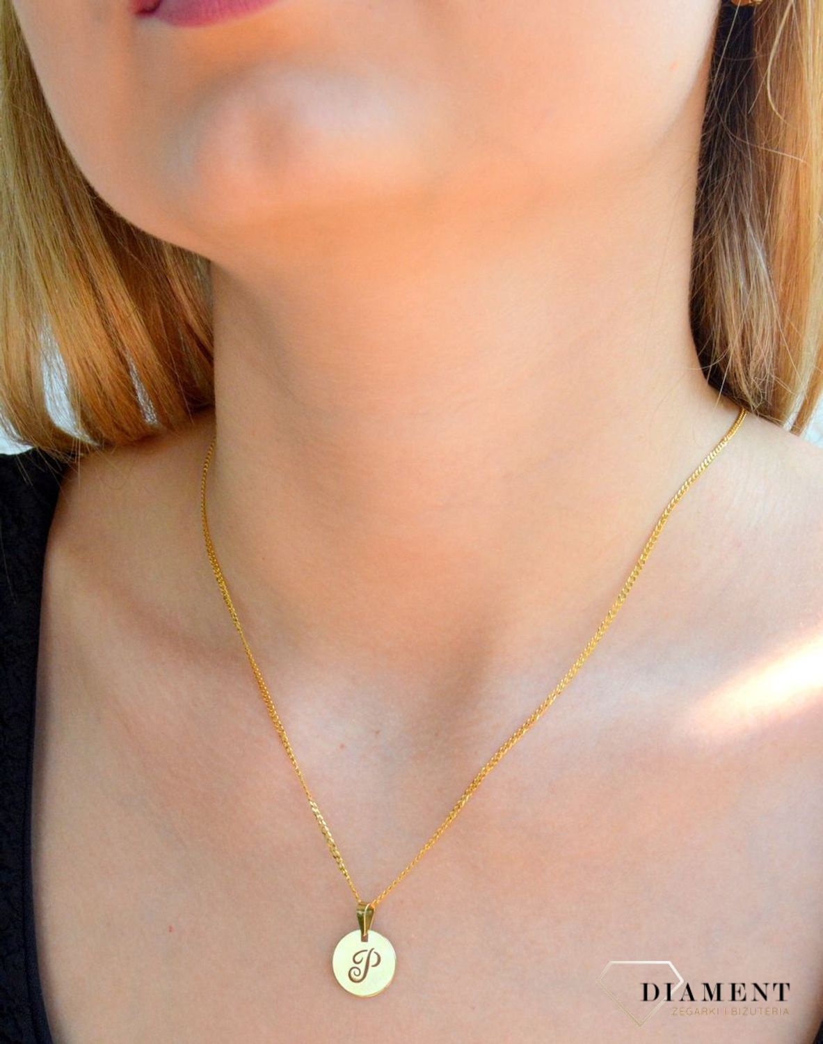 Zawieszka okrągła z wyciętą literką P ZA 4978P.jpg